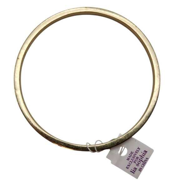 Lia Sophia Adari Bangle Bracelet Matte Gold Clear Cut Rhinestones Large NIB - Picture 4 of 8
